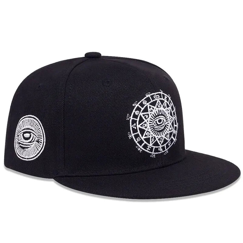 Unisex Eyes Letter Embroidery Hip-hop Hats Spring and Autumn Outdoor Adjustable Casual Baseball Caps Sunscreen Hat Good Vibrations