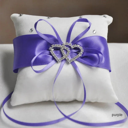 Pocket Ring Decoration Ribbon Pearls Ring Pillow Bridal Wedding Ceremony Pocket Ring Pillow Cushion Bearer with Ribbons Good Vibrations