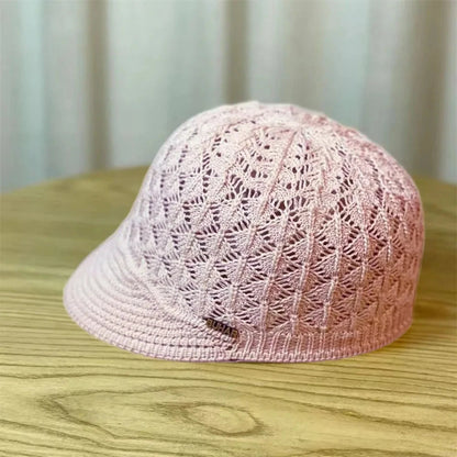 New Hat Women's Spring/Summer Peaked Cap Hollow Design Headband Women's Bucket Hats Beret Hat Good Vibrations