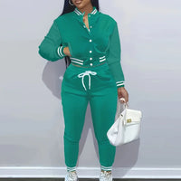 Spring and Autumn Europe and the United States Pop Women's Pure Color Jacket Single-breasted Baseball Suit Women's Sports Two-pi Good Vibrations