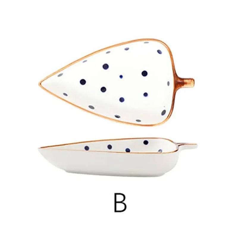 Creative leaf saucer cold dish restaurant household ceramic plate for restaurant banquet Good Vibrations