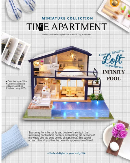 DIY Doll House Miniature Dollhouse With Furnitures Wooden House Miniaturas Toys For Children New Year Christmas Gift A Good Vibrations