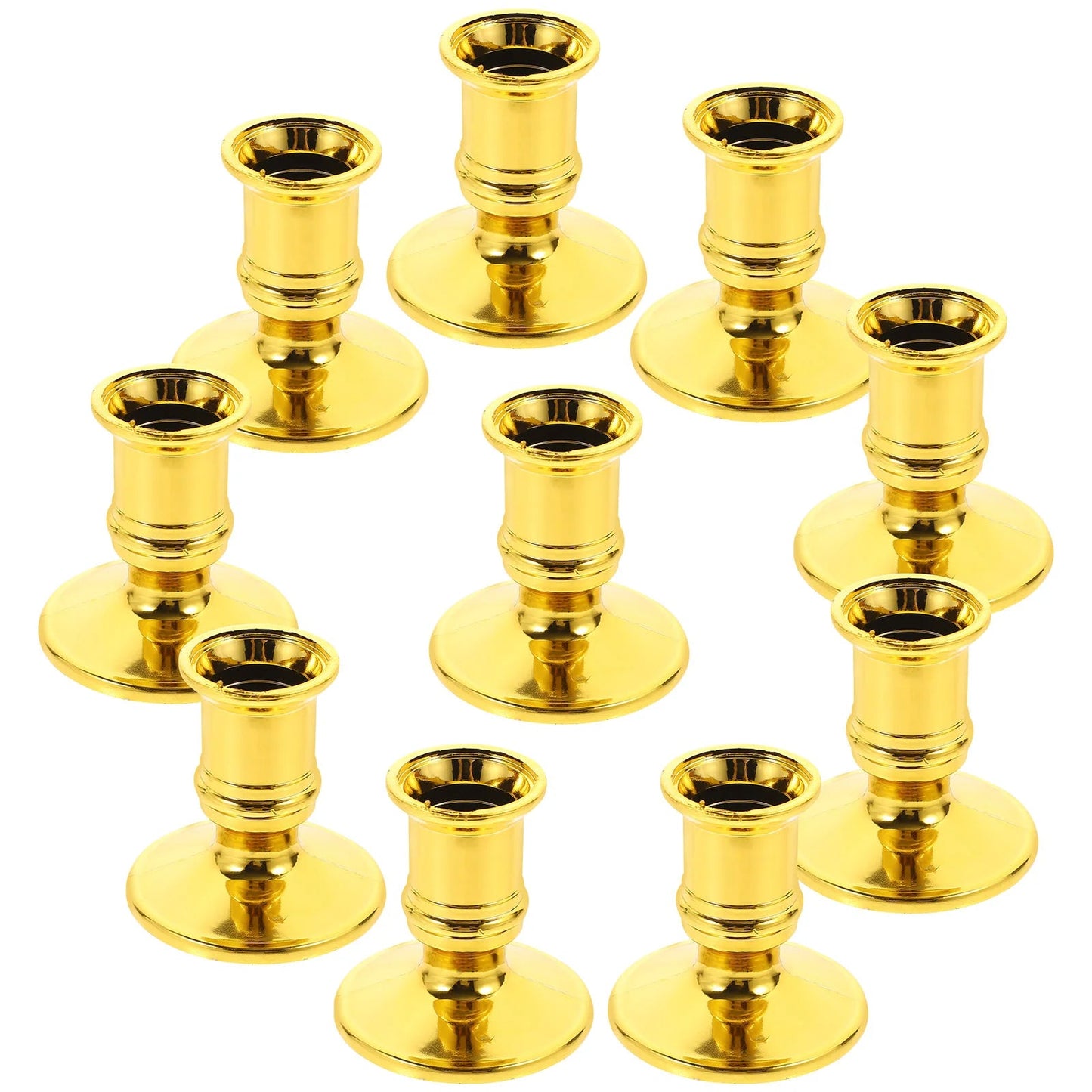 20 PCS Electronic Base Plastic Candlestick Holders Gold Decor Fashion Candleholder Wedding Centerpieces Good Vibrations