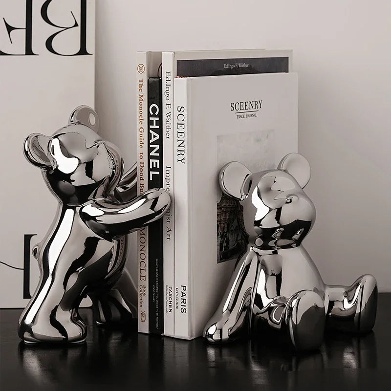 Bear Bookends Modern Luxury Cute Ceramic Home Decorations Simple Bedrooms, Bookshelves Available Good Vibrations
