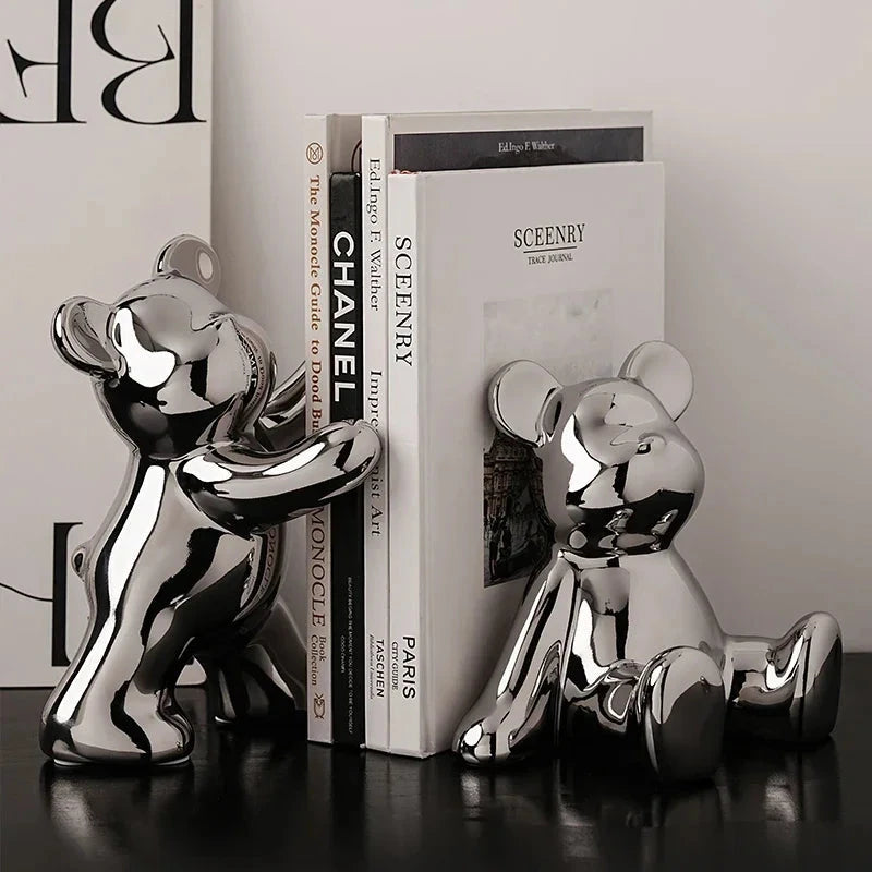 Bear Bookends Modern Luxury Cute Ceramic Home Decorations Simple Bedrooms, Bookshelves Available Good Vibrations