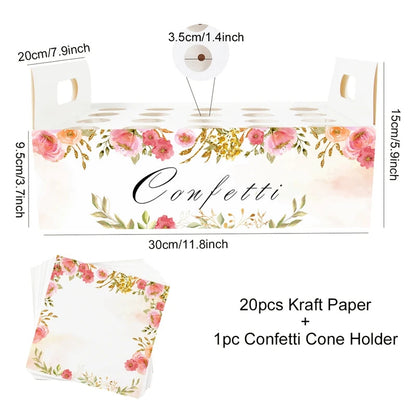 Wedding Tray Confetti Cone Stand Box Kraft Paper Tray Rustic Wedding Decoration Wedding Confetti Cones Cones Wedding Set supply Good Vibrations