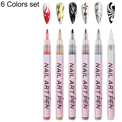 Nail Art Graffiti Pen Set 3D Black Gold Nail Art DIY Polish Pen Paint Liner Pens Manicure Nail Design Painting Tools Nails Brush Good Vibrations
