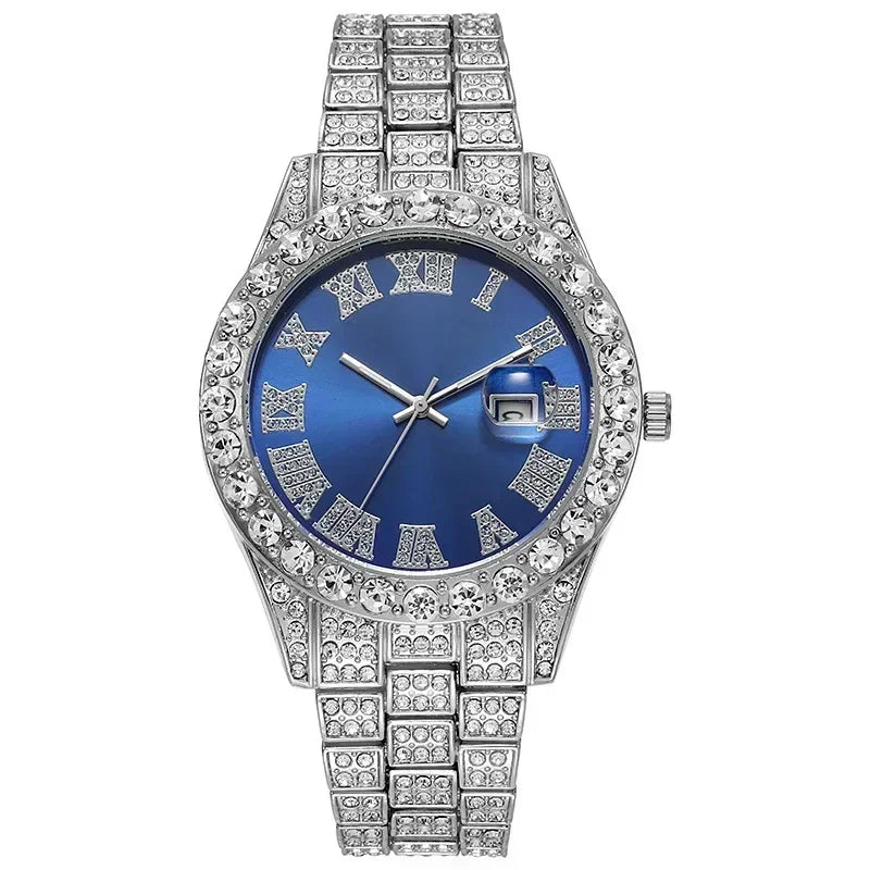 Fashion Full Iced Out Watch for Men Multiple Colors Hip Hop Mens Watch Fashion Cool Bling Diamond Luxury Mens Watches Clock Good Vibrations