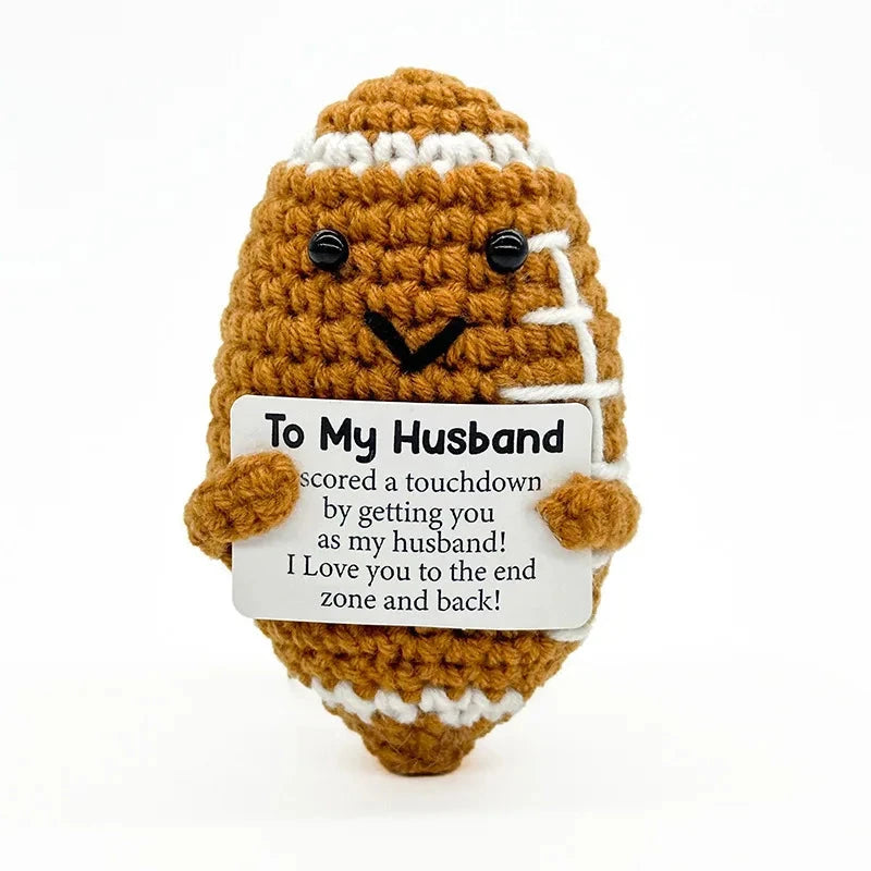Funny Positive Baseball Hug Pocket Hug Mini Handmade Knitted Doll Cute Desktop Decoration Birthday Holiday Gift Home Decoration Good Vibrations