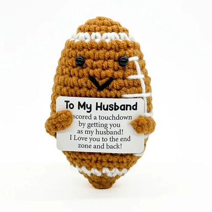 Funny Positive Baseball Hug Pocket Hug Mini Handmade Knitted Doll Cute Desktop Decoration Birthday Holiday Gift Home Decoration Good Vibrations