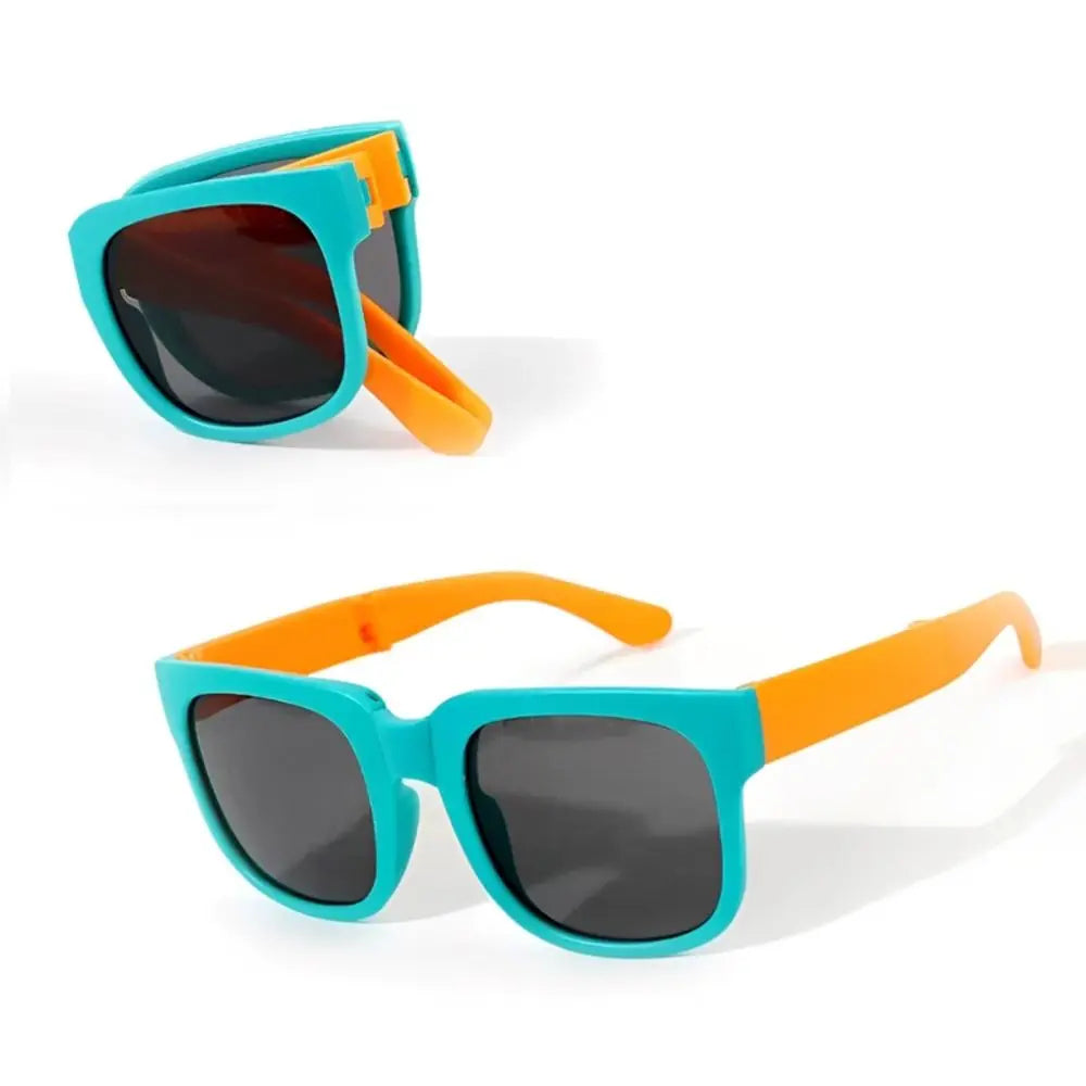 Square Frame Kids Sunglasses Fashion UV 400 Outdoor Foldable Sunglasses Children Eyewear for Toddler Boys and Girls Good Vibrations