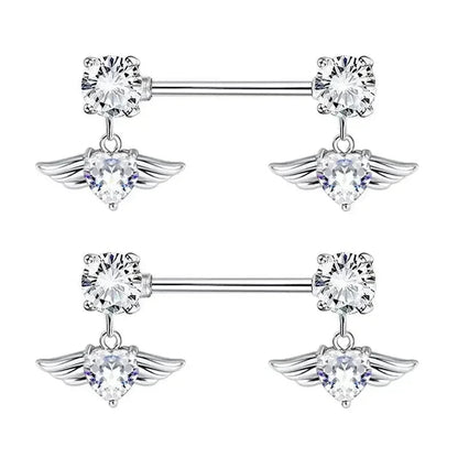 1Pair Green Butterfly Nipple Piercing Jewelry 14G Pink Heart Nipple Rings for Women Flower Nipple Piercing Barbell Pezon Mujer Good Vibrations Adult Super Store