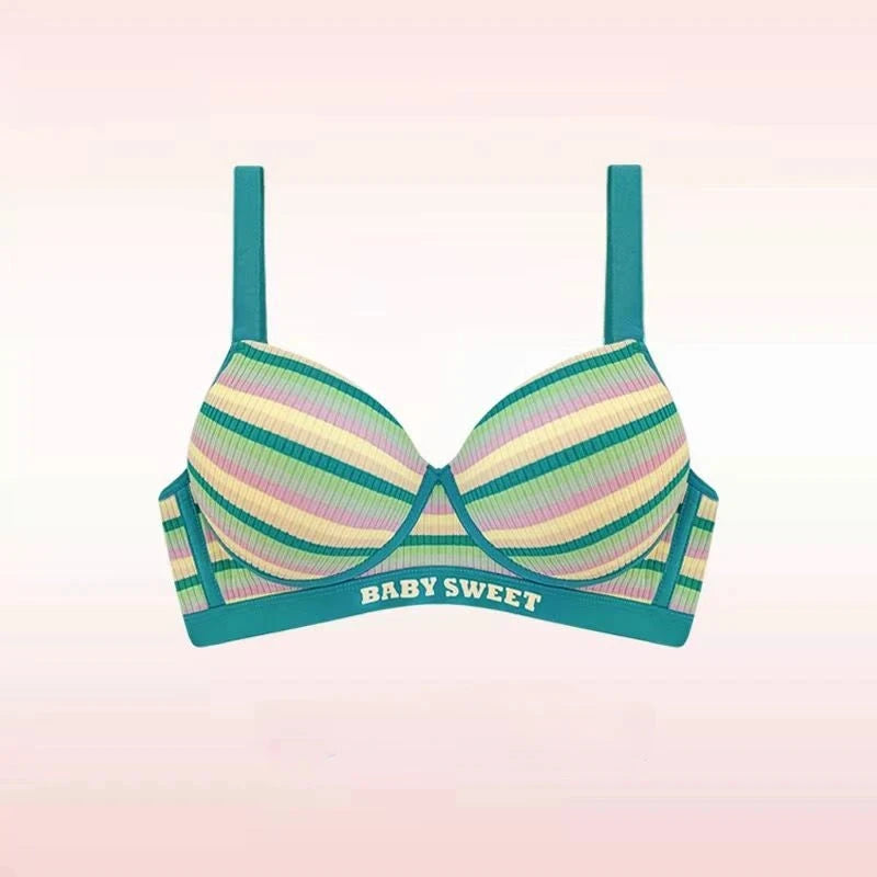 Sexy Bra for Women Tops Dopamine Rainbow Girl Seamless Bra Steel Ring Free Underwear Lingerie Bralette Good Vibrations