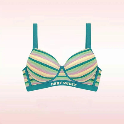 Sexy Bra for Women Tops Dopamine Rainbow Girl Seamless Bra Steel Ring Free Underwear Lingerie Bralette Good Vibrations