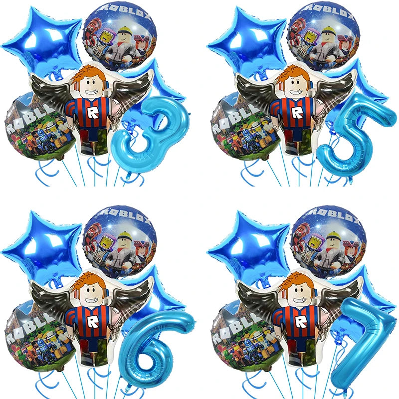 ROBLOX Birthday Foil Balloons Set Cartoon Party Decoration Supplies Baby Shower Favor Game Gift Number Balloon Boy Toy diy Good Vibrations
