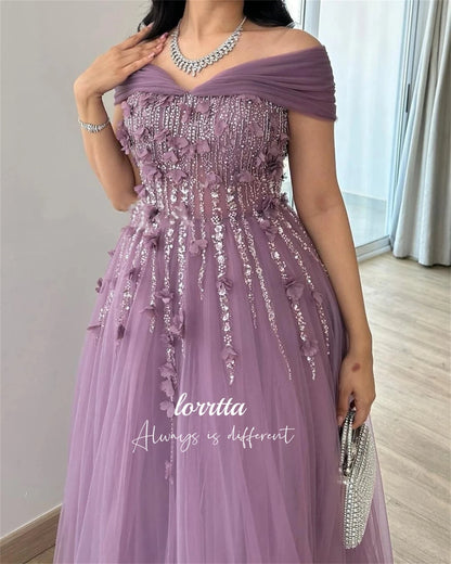 Lorrtta Wedding Party Dress Evening Eid 3D Flower Decoration Robe Soiree Robes De Cocktail Dresses Elegant Woman Gala Customized Good Vibrations