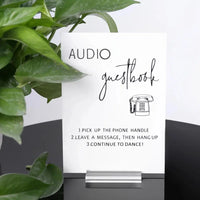 Audio Guestbook Pick Up The Phone Leave A Message For The Newlyweds Clear Glass Look Acrylic Wedding Sign Guest Book Good Vibrations