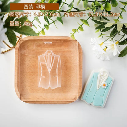 Western Style Wedding Sugar Cookies Mold Valentine's Day Engagement Dessert Table Decoration Cake Molds DIY Baking Cookie Tools Good Vibrations