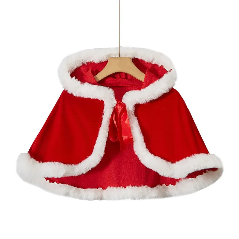 Merry Christmas Cosplay Costume Shawl Dress Xmas Uniform Disguise Clothing Theme Party Stage Performance Outfit Adult Women Good Vibrations