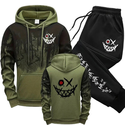 2025 Urban Fashion Hoodies Sportswear Men's Set Hooded Sweatshirts Sweatpants Autumn Winter Male Daily Casual Sports Jogger Suit Good Vibrations
