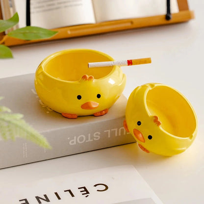 Cartoon Cute Duck Ceramic Decorative Ashtray Trend Personality Fashion Desktop Porch Home Decoration Storage Good Vibrations Adult Super Store