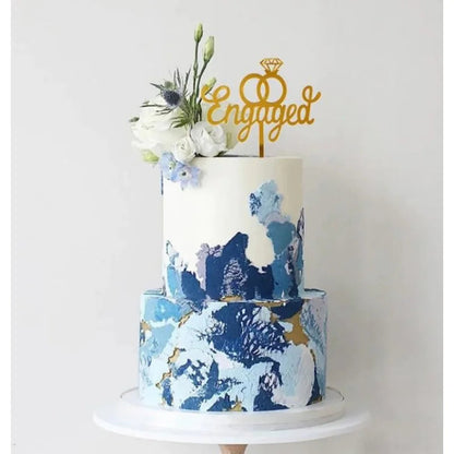 Mrs & Mrs Wedding Party Cake Topper Gold Black Ring Acrylic Wedding Cake Toppers Dessert Decoration Bride Groom Baking Supplies Good Vibrations