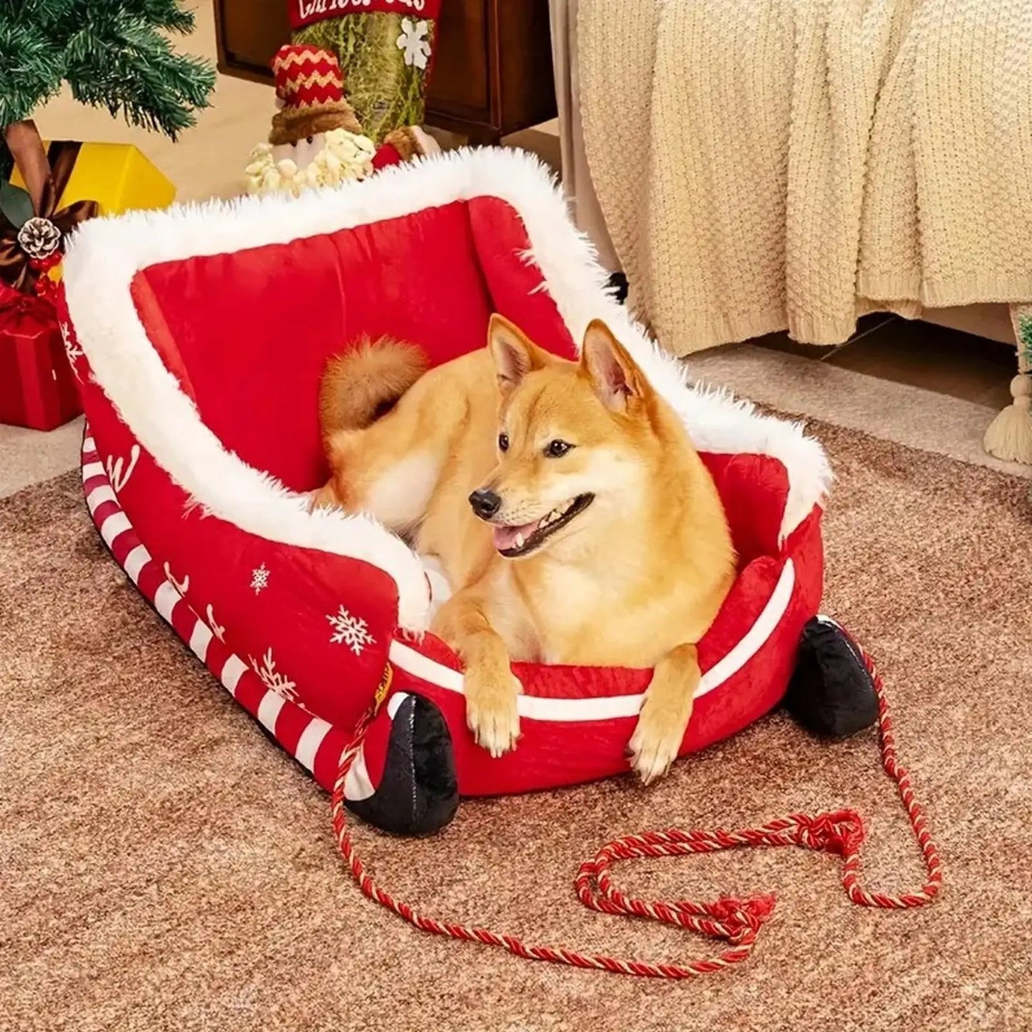 S/M Indoor Warm Dog Bed Pad Mat Warm With Non-slip Base Washable Dog Bed Christmas Sled Warm P et Dog Cat House Good Vibrations