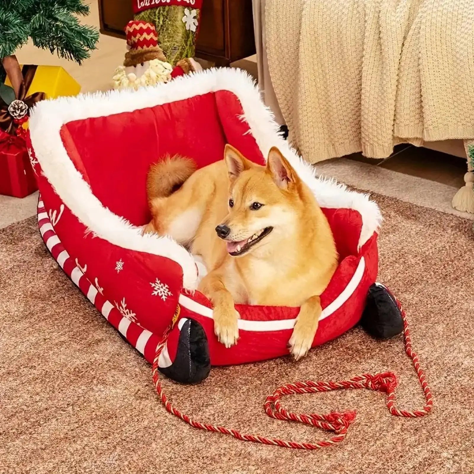 S/M Indoor Warm Dog Bed Pad Mat Warm With Non-slip Base Washable Dog Bed Christmas Sled Warm P et Dog Cat House Good Vibrations
