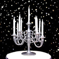 9PCS Candles and Candlestick Bracket 1 Set Cake Topper Birthday Party Cake Candle Holders Toppers Decoration Good Vibrations