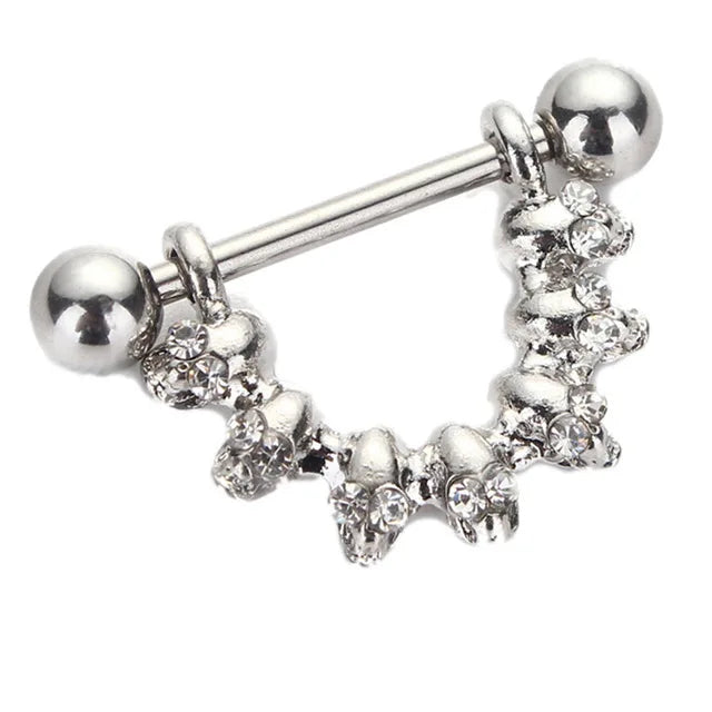 Straight Rod Snake Wing Nipple rings Breast Ring Heart Shaped Adjustable Nipple Piercing Human Jewelry Good Vibrations