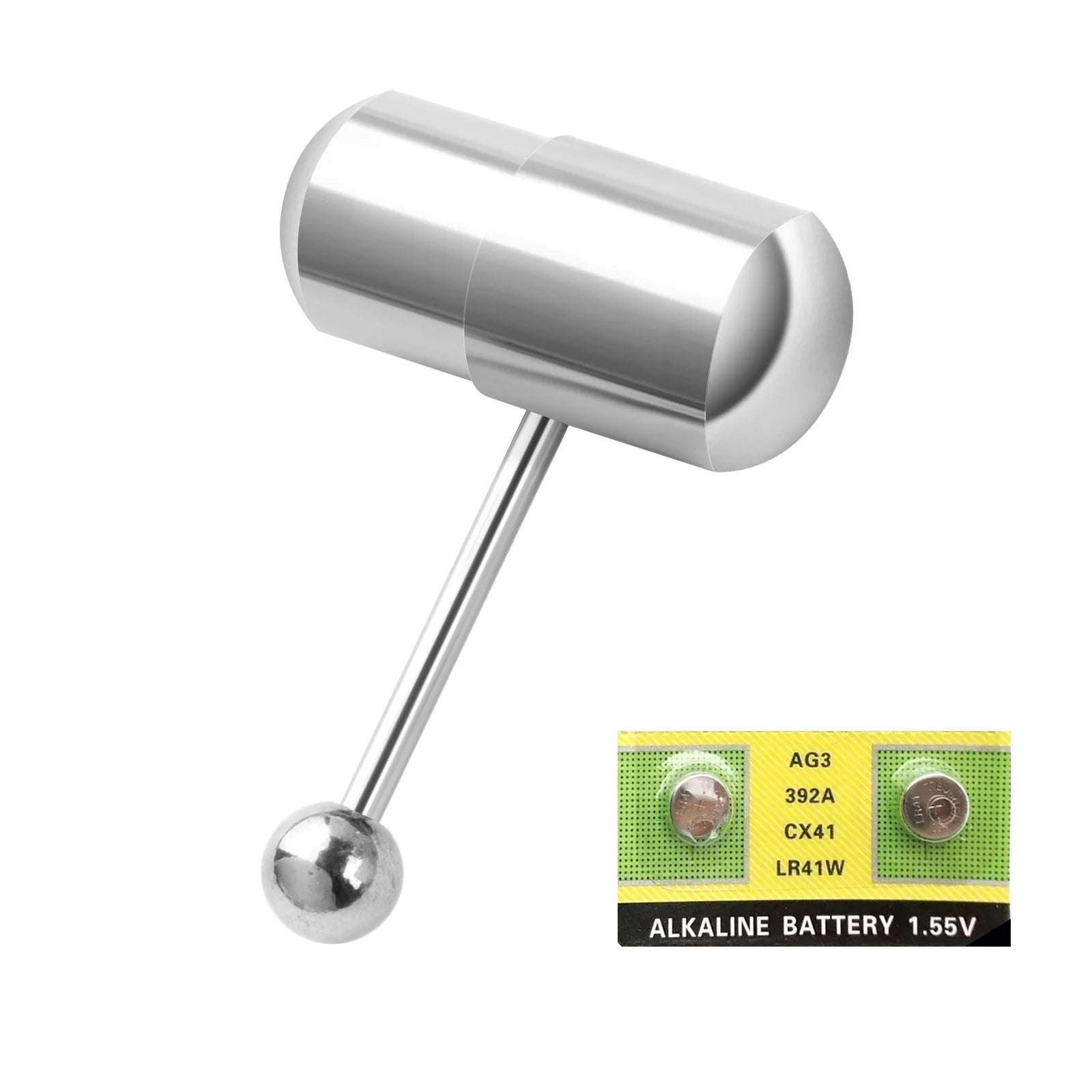 Stainless Steel Vibrating Silicone Tongue Ring - Massage Piercing Jewelry, Trendy Body Modification for Men Women Good Vibrations