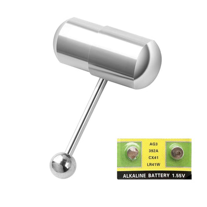 Stainless Steel Vibrating Silicone Tongue Ring - Massage Piercing Jewelry, Trendy Body Modification for Men Women Good Vibrations