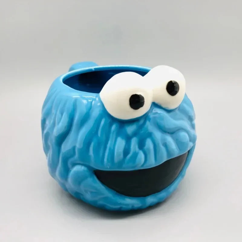 Cartoon Sesame Elmo Coffee Mug Fuuny Monster Cute Water Cup Kawaii Ceramic Milk Tea Mug Office Drinking Cup House Drinkware Good Vibrations