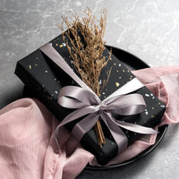 Gift Wrapping Paper Roll, 1 Roll 17inch x 120inch, Black Gold Foil Design for Holiday, Birthday, Wedding, Party Good Vibrations