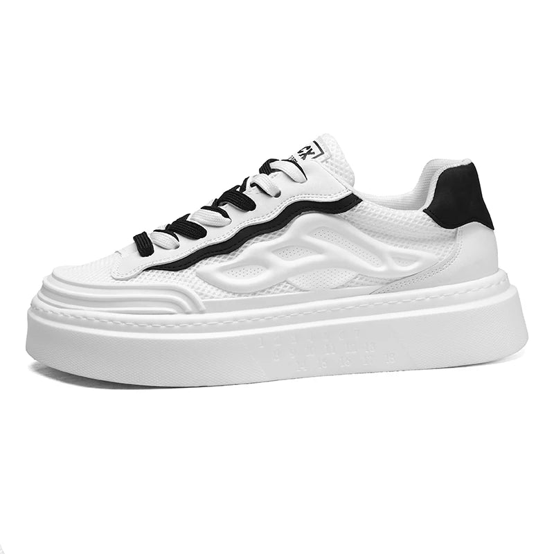Fashion White Sports Shoes Men Casual Shoes Thick Soles Versatile Breathable Students Shoes Lightweight Sneakers Tennis Shoes Good Vibrations