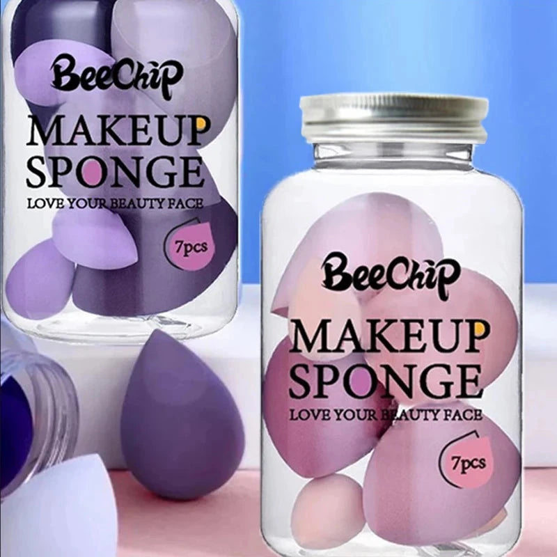 7PCS Canned Cosmetic Sponge Set Dry And Wet Liquid Foundation Powder Puff Professional Cosmetic Tools Make-up Artist Good Vibrations