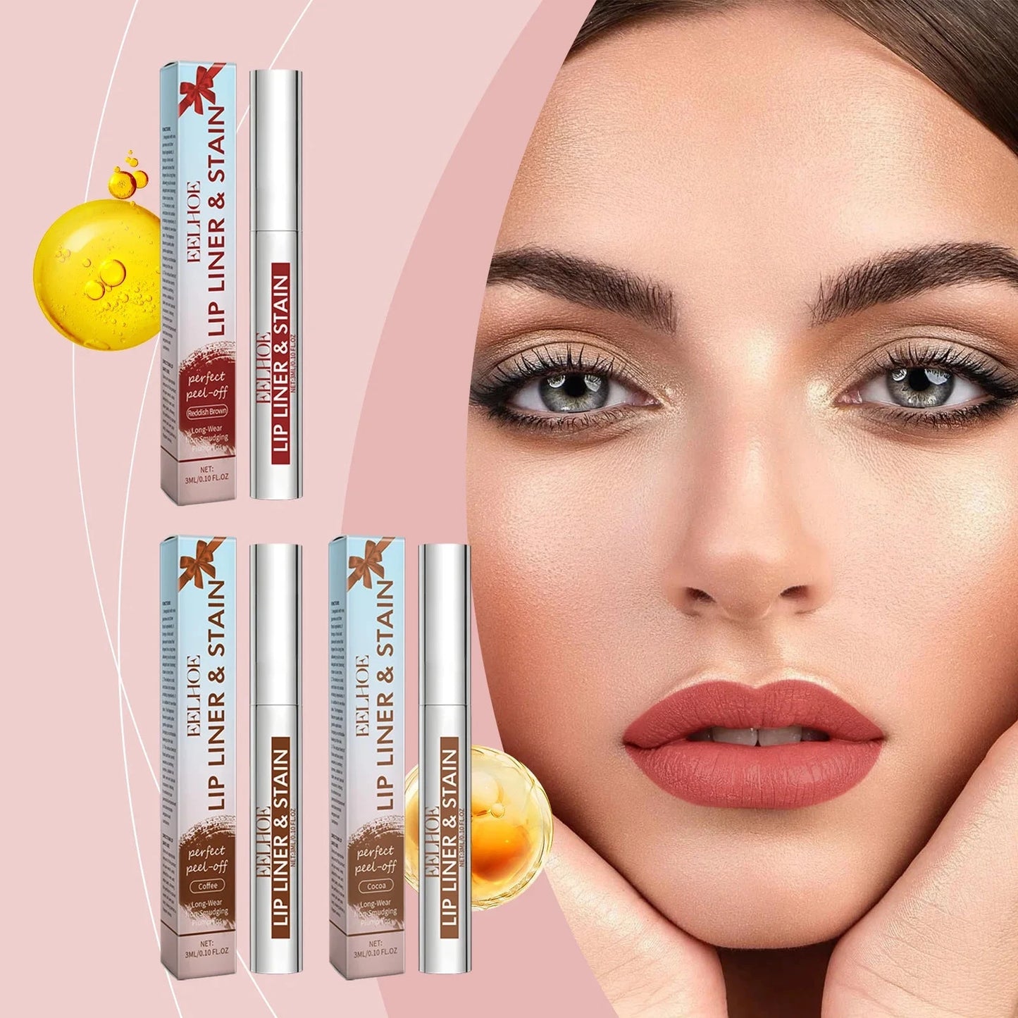 EELHOE Peel off Lip Liner Tattoo 3 Colors Matte Waterproof Non-stick Tear-Off Lip Stain Long Lasting Lip Liner Make up Cosmetics Good Vibrations