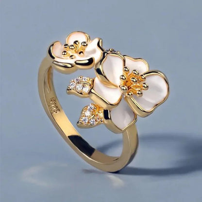 2026 Aesthetic Enamel Flower Finger Ring for Women Wedding Party New 2026  Silver Color Luxury Cubic Zirconia Jewelry Gift Good Vibrations