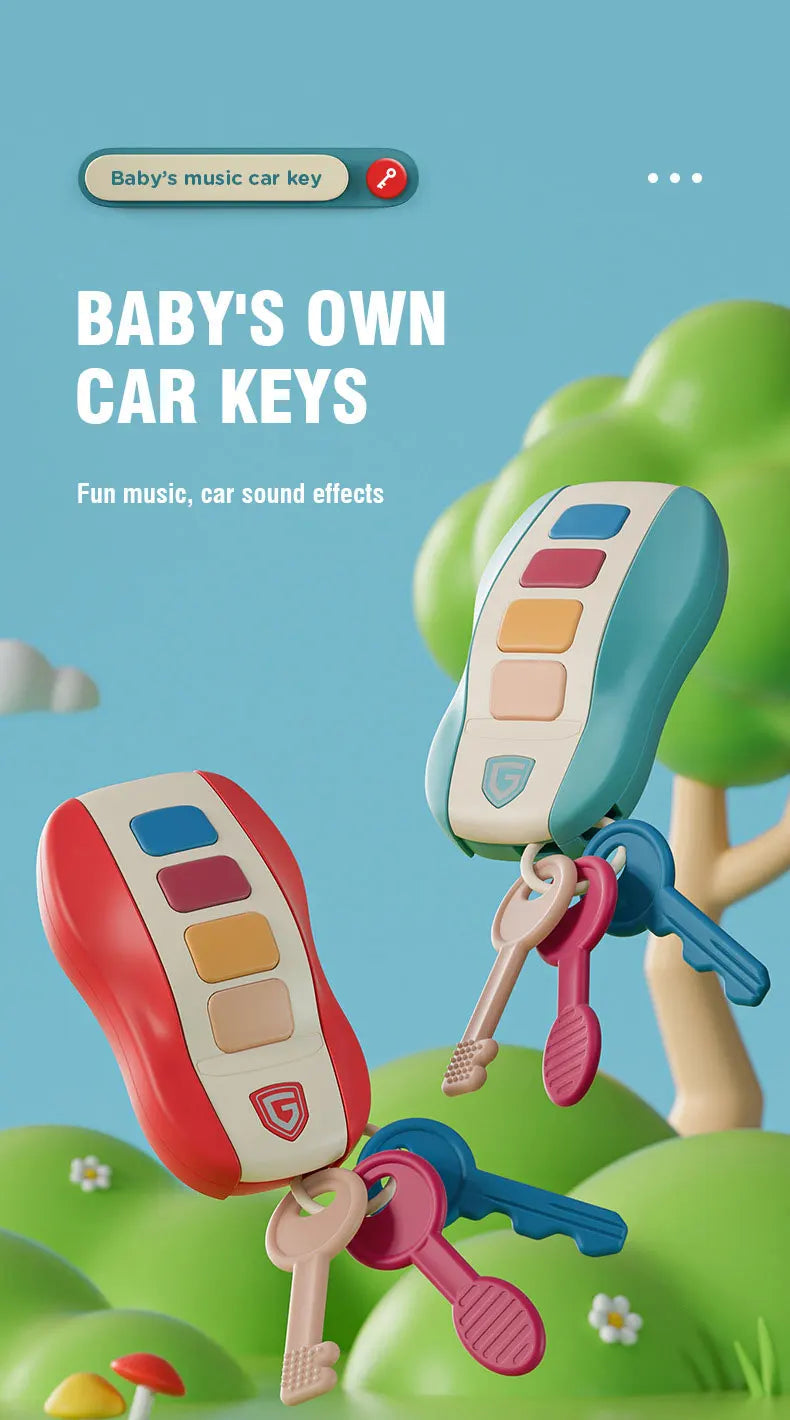 Music Car Key Baby Toys Pretend Play Simulated Car Key Smart Remote Car Voices Baby Educational Toys for Children Music Toy Gift Good Vibrations