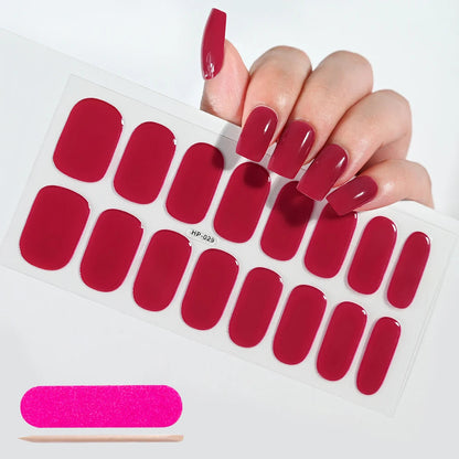 UV Semi-Cured Gel Nail Wraps Stickers Strips French Long Lasting Full Cover LED Gel Semi Cured Nail Sliders For Nail Extension & Good Vibrations
