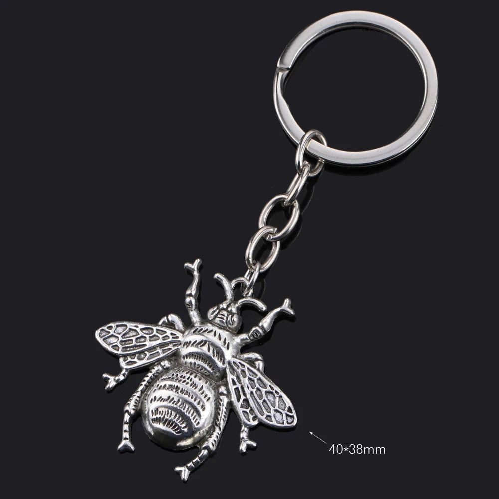 Fashion Animal Women Keychain Car Moon Cat Dog Love Heart Key Chain Friends Gift Jewelry Bag Pendant Wing Evil Eye Angel Turtles Good Vibrations