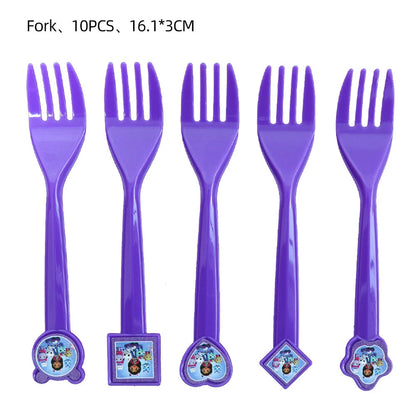 Gabby Doll House Birthday Party Decoration Cat Cutlery Cup Plate Stickers Baby Shower Children's Party Balloon DIY Toy Supplies Good Vibrations