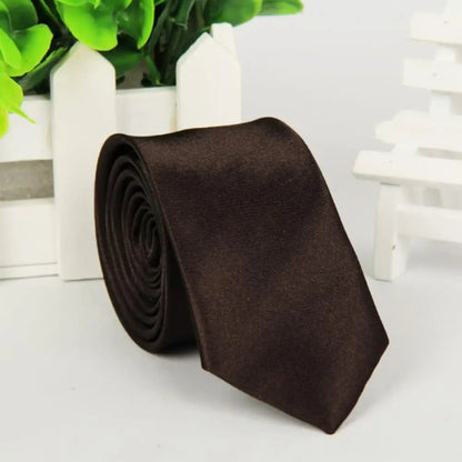 Mans Accessories Slim Skinny Tie for Men Jacquard Woven Solid Champagne Orange Red Purple Blue Ties Wedding Necktie corbatas par Good Vibrations