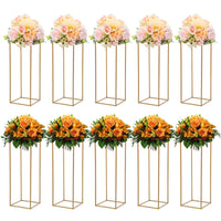 10Pcs 80cm Geometric Metal Stands Flower Vase Holders Wedding Party Centerpiece Good Vibrations