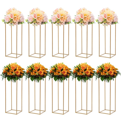 10Pcs 80cm Geometric Metal Stands Flower Vase Holders Wedding Party Centerpiece Good Vibrations