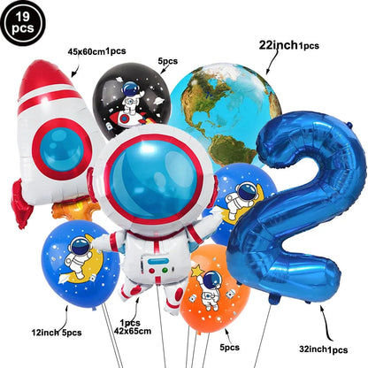 4D Standing Astronaut Spaceman Balloons Rocket Foil Balloons Kids Toys Baby Shower Outer Space Themed Birthday Party Decorations Good Vibrations