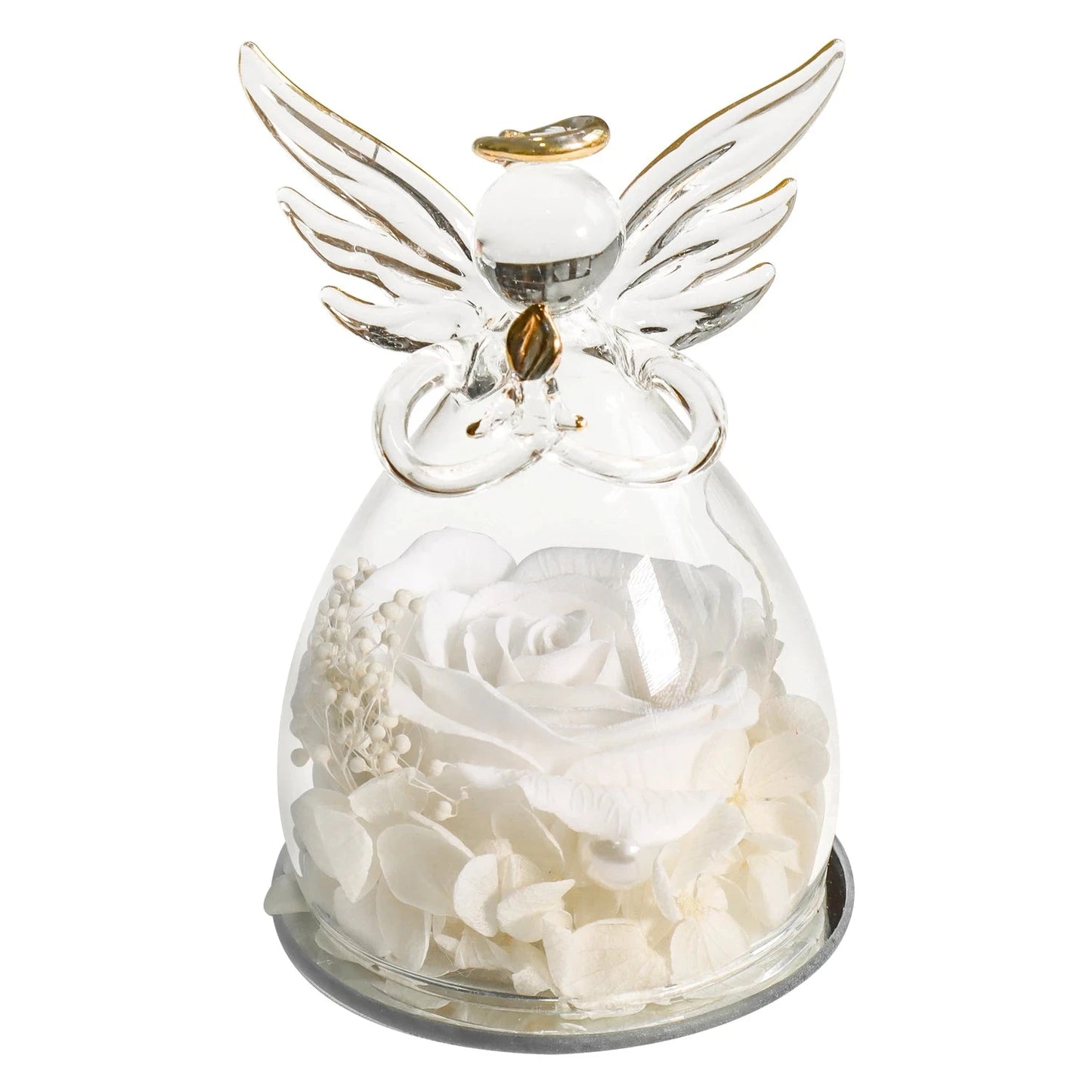 Gifts for Women Enchanted Soap Rose In Angel Glass Dome Eternal Artificial Flower Christmas Valentine's Day Gifts Wedding Supply Good Vibrations
