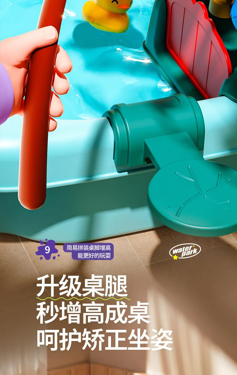 Children's kitchen toys electric fun water play water wash basin fishing dishwashing home role-playing baby early education toy Good Vibrations