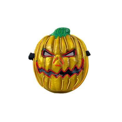 Creative Halloween Masks With Luminous LED Gloiwng  Pumpkin Head Horror Mask Ghost Full Face Mask Party Decoration Props Good Vibrations