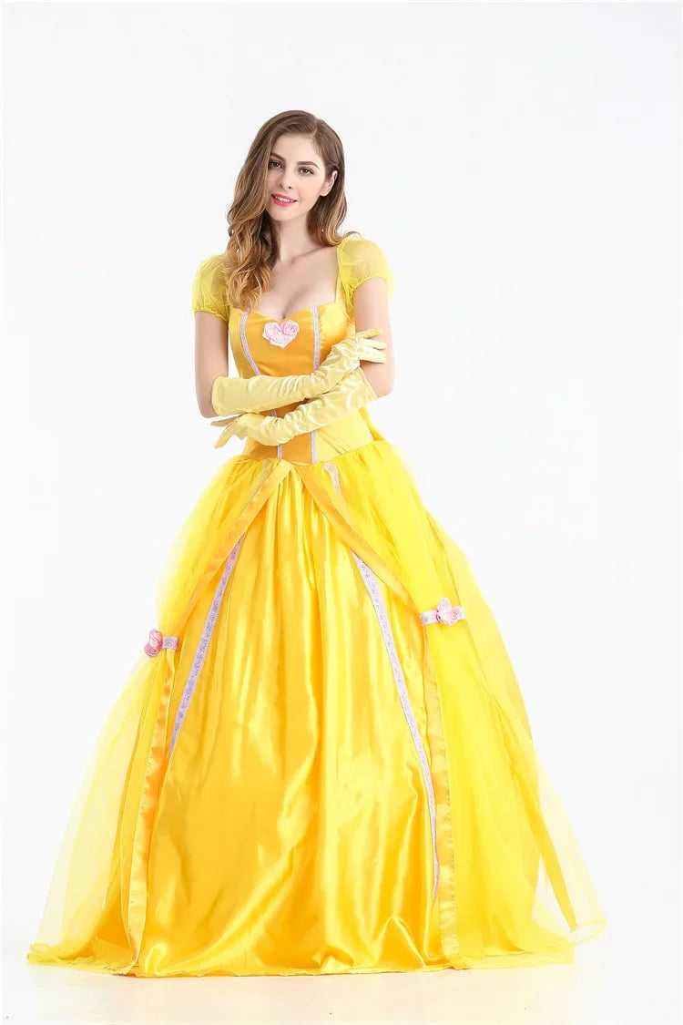 Halloween Costume Adult  Princess Beauty Costume for Women Girl Princess Belle Dress up Ball Gown  Christmas Dresses for Women Good Vibrations